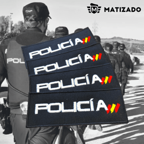 Parche bordado para chaleco de la Policía Nacional (pecho).
