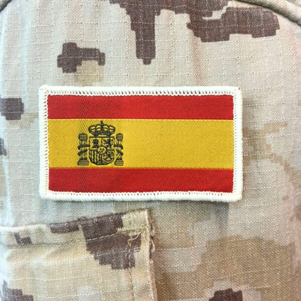 Bandera de España (nuevo modelo) para hombro acabada en velcro uniforme ARIDO